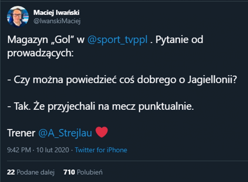 Andrzej Strejlau powiedział ''COŚ DOBREGO'' o Jagiellonii! :D